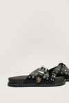 NastyGal Faux Leather Western Studded Footbed Sandals thumbnail 4