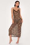 NastyGal Leopard Print Cowl Neck Beach Cover Up Dress thumbnail 1