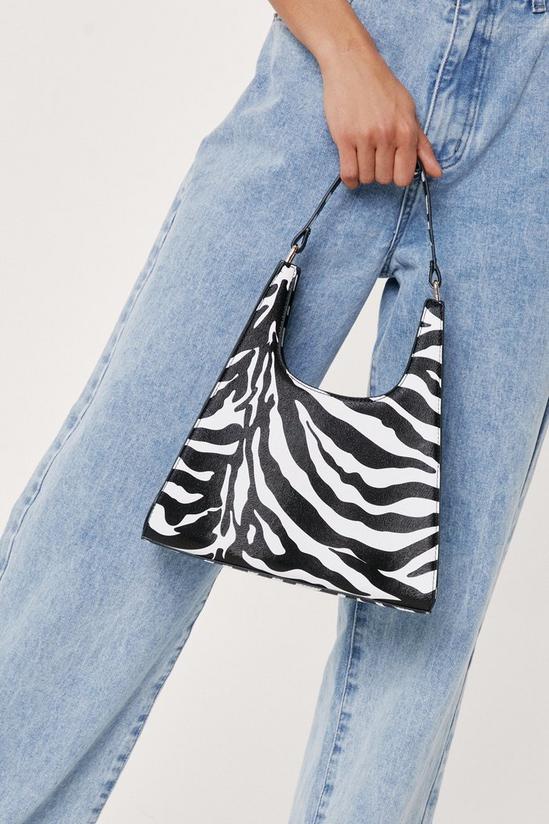 NastyGal Structured Zebra Print Shoulder Bag 2