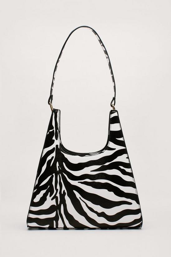NastyGal Structured Zebra Print Shoulder Bag 3