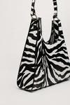 NastyGal Structured Zebra Print Shoulder Bag thumbnail 4