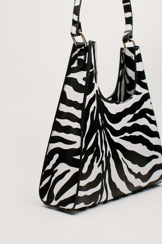 NastyGal Structured Zebra Print Shoulder Bag 4