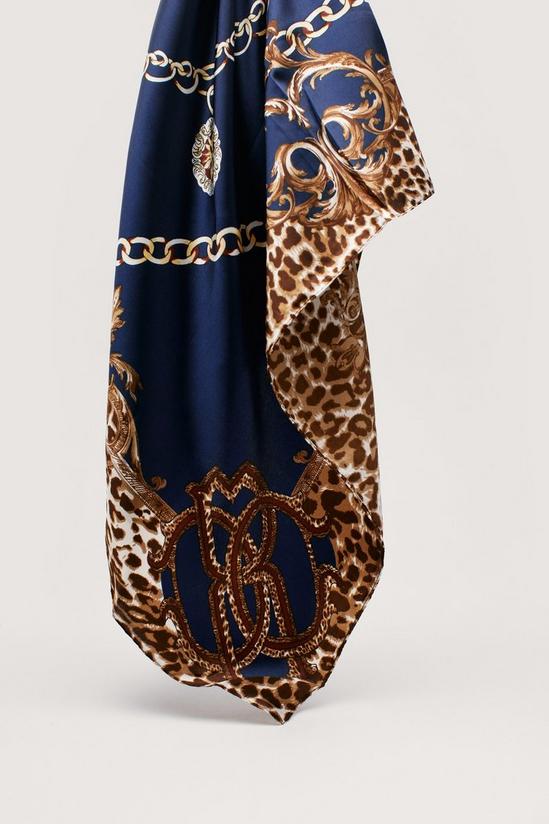 NastyGal Leopard and Chain Print Satin Headscarf 4