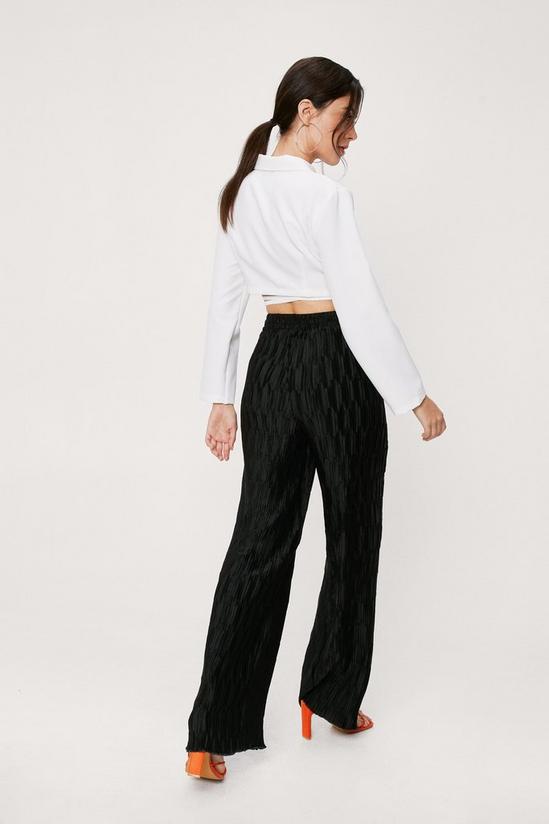 NastyGal High Waisted Plisse Wide Leg Trousers 4