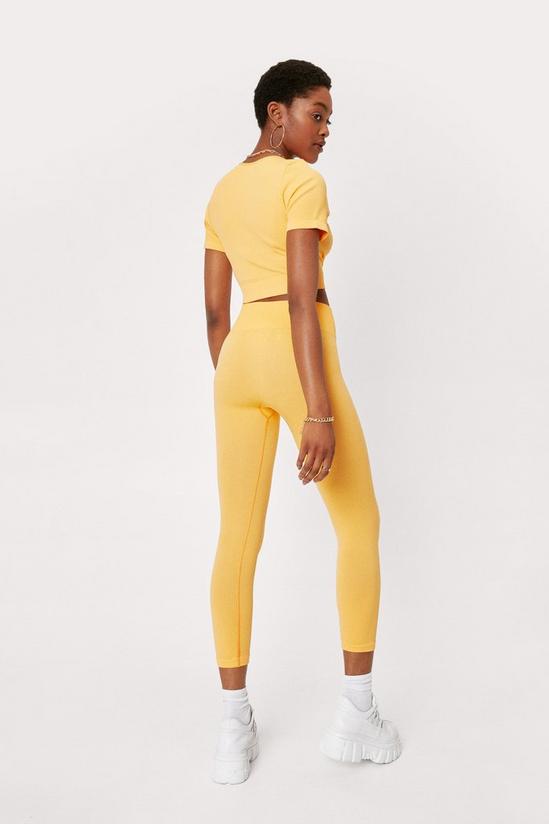 NastyGal Round Neck Crop Sculpted Seamless Top and Leggings Set 4