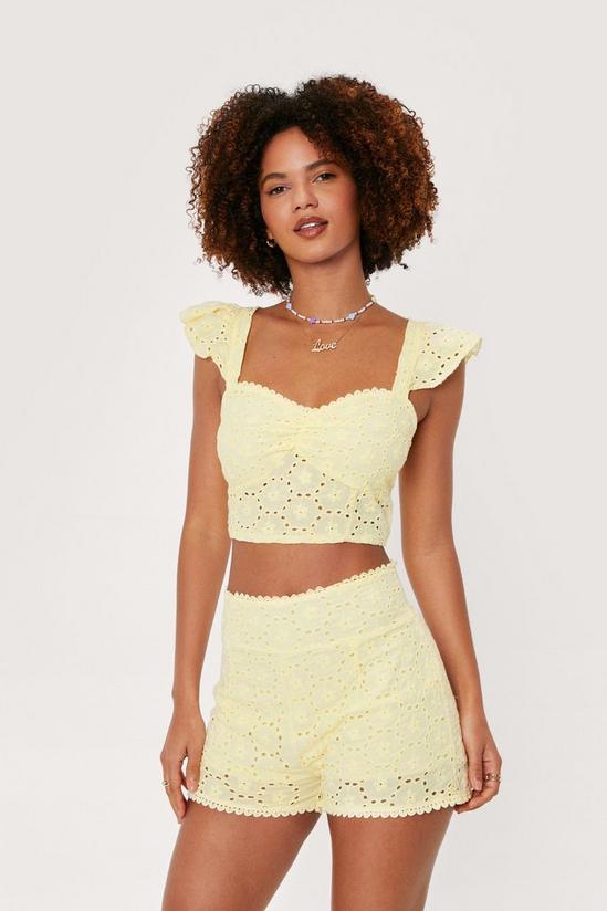 NastyGal Broderie Anglaise Ruffle Strappy Crop Top 2
