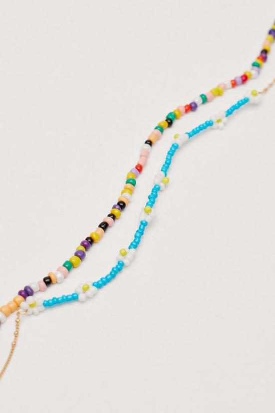NastyGal Daisy Rainbow Beaded Layered Necklace 4