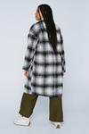 NastyGal Plus Size Check Double Breasted Wool Look Coat thumbnail 4