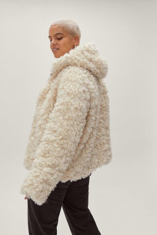 NastyGal Plus Size Teddy Faux Fur Zip Through Jacket 4