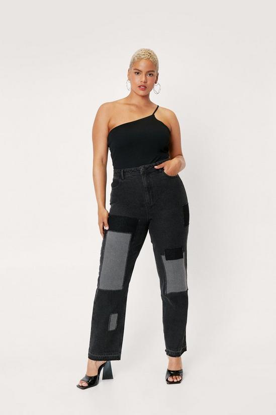 NastyGal Plus Size Denim Patchwork Jeans 1