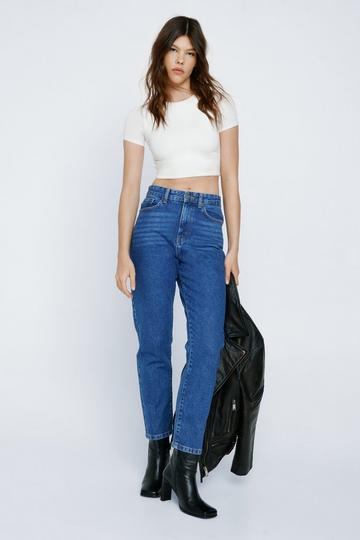 Denim High Waisted Mom Jeans mid blue