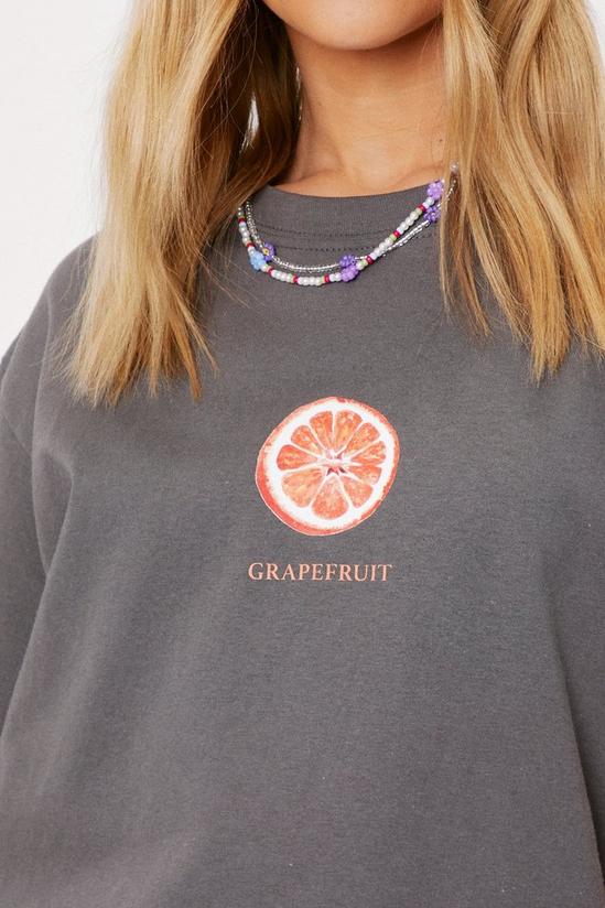 NastyGal Grapefruit Short Sleeve Graphic T-Shirt 2