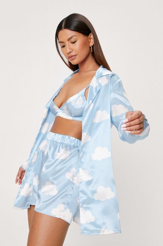NastyGal Cloud Satin 3pc Pajama Short Set 1