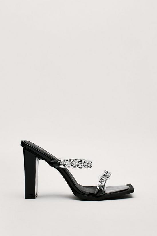 NastyGal Patent Faux Leather Chain Detail Heels 3