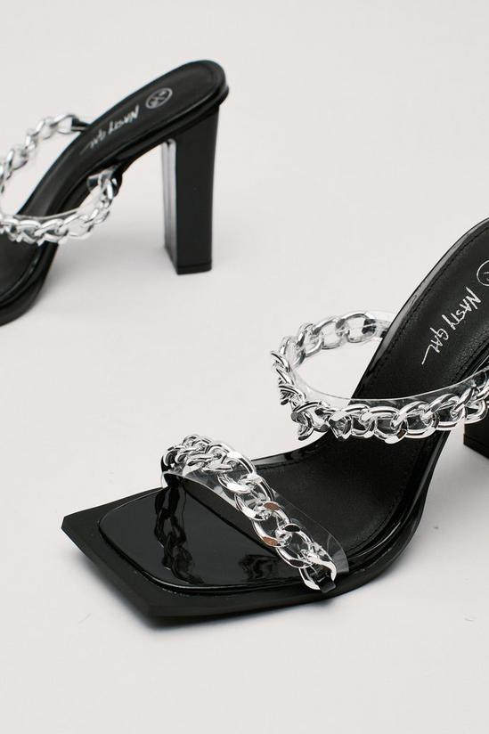 NastyGal Patent Faux Leather Chain Detail Heels 4