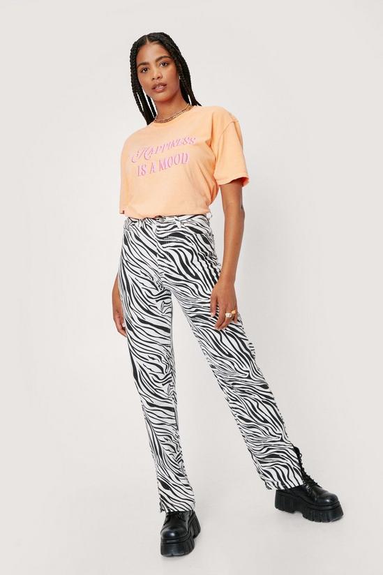 NastyGal Happiness is a Mood Graphic Short Sleeve T-Shirt 3