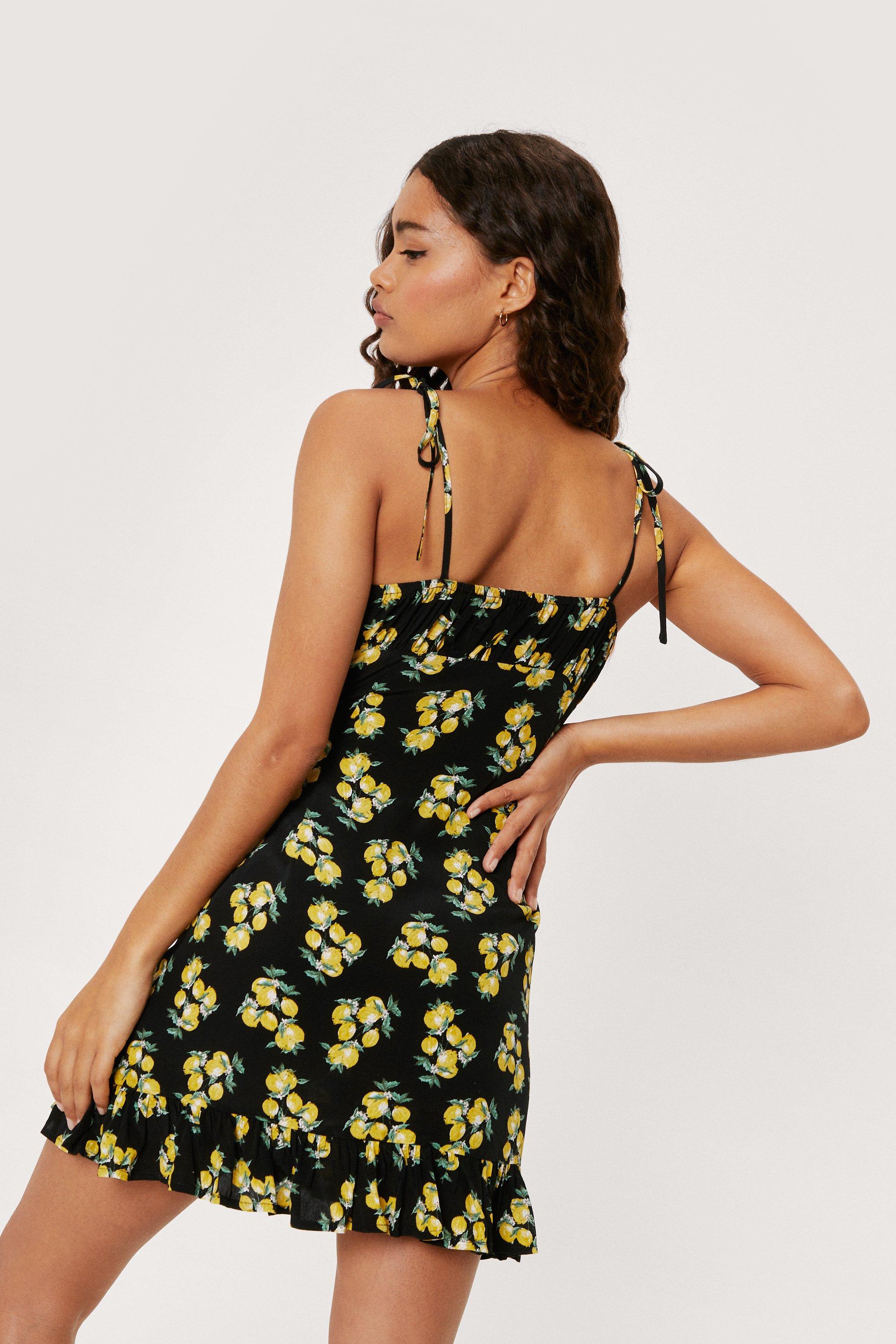 Lemon dress boohoo sales