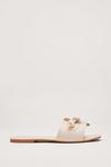 NastyGal Faux Leather Open Toe Tie Flat Sandals thumbnail 3