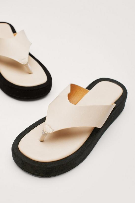 NastyGal Faux Leather Toe Thong Flatform Sandals 3