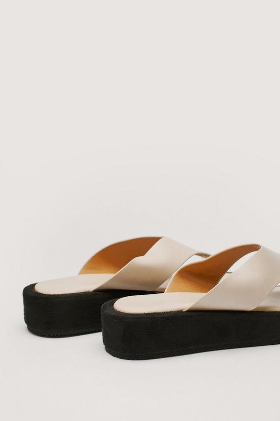 NastyGal Faux Leather Toe Thong Flatform Sandals 4