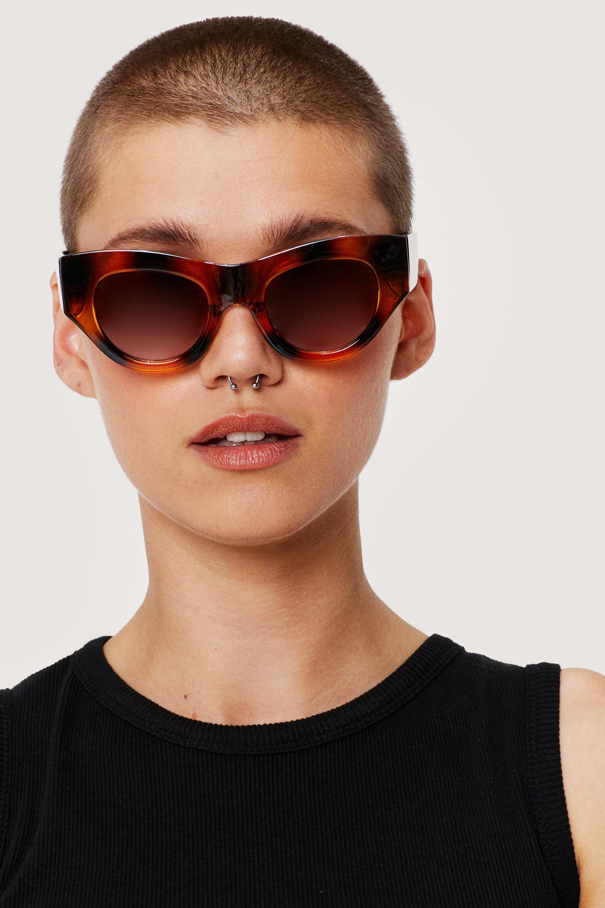 Oversized tortoise shell cat eye sunglasses on sale