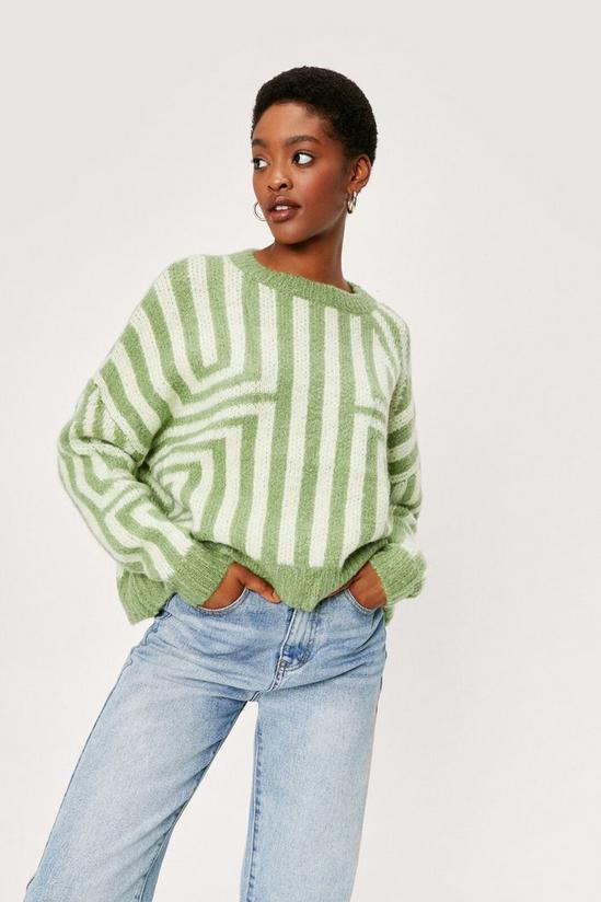 NastyGal Striped Pattern Soft Knit Boyfriend Sweater 2