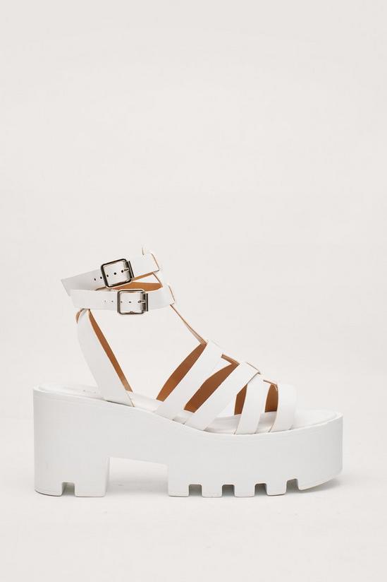 NastyGal Faux Leather Caged Chunky Cleat Sandals 3
