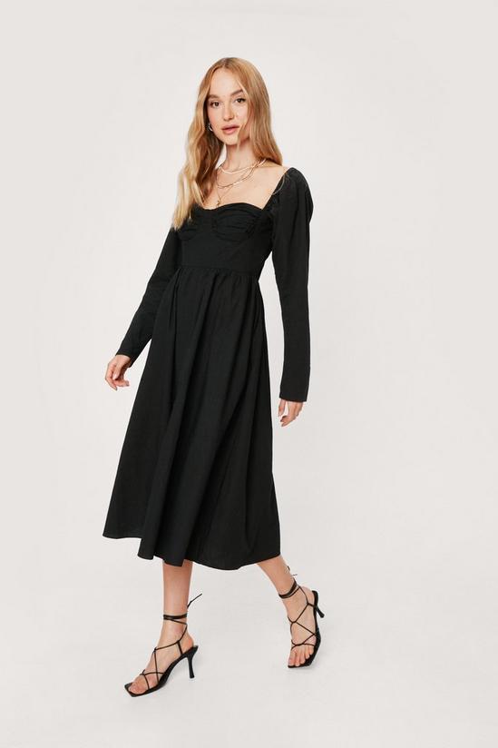 NastyGal Ruched Bust Tie Back Midi Dress 3