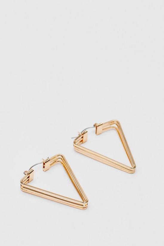 NastyGal Metal Double Triangle Hoop Earrings 2