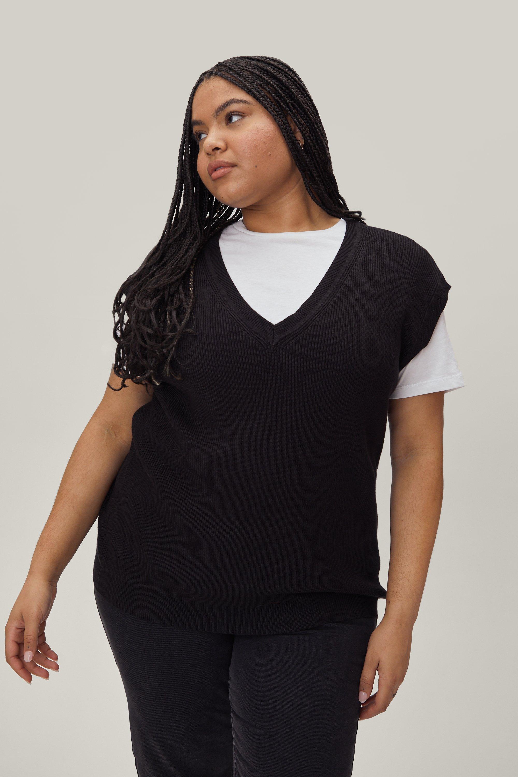 Plus size shop long sweater vest