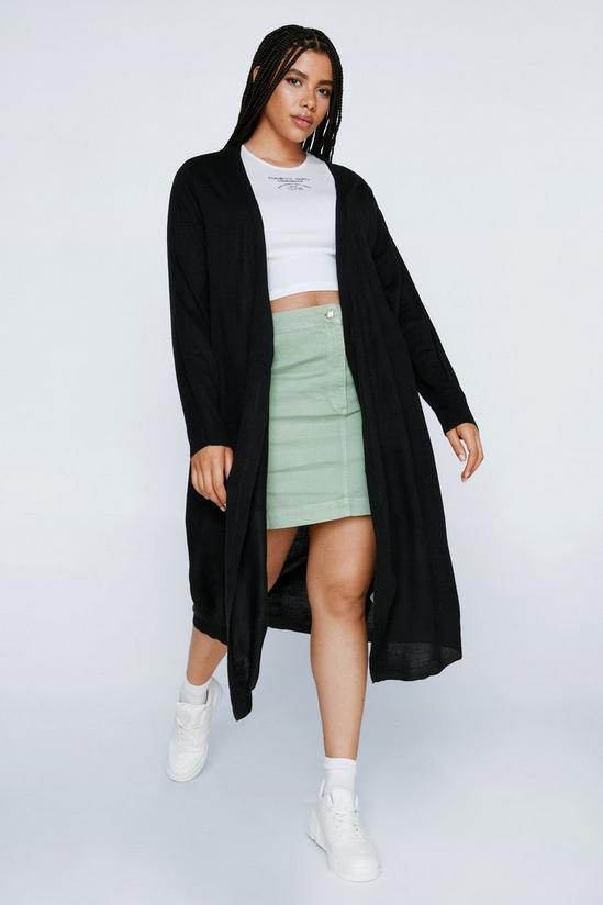 NastyGal Plus Size Belted Knitted Longline Cardigan 3