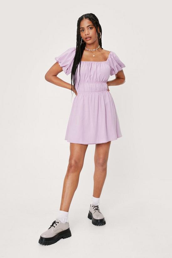 NastyGal Shirred Waist Mini Tea Dress 1