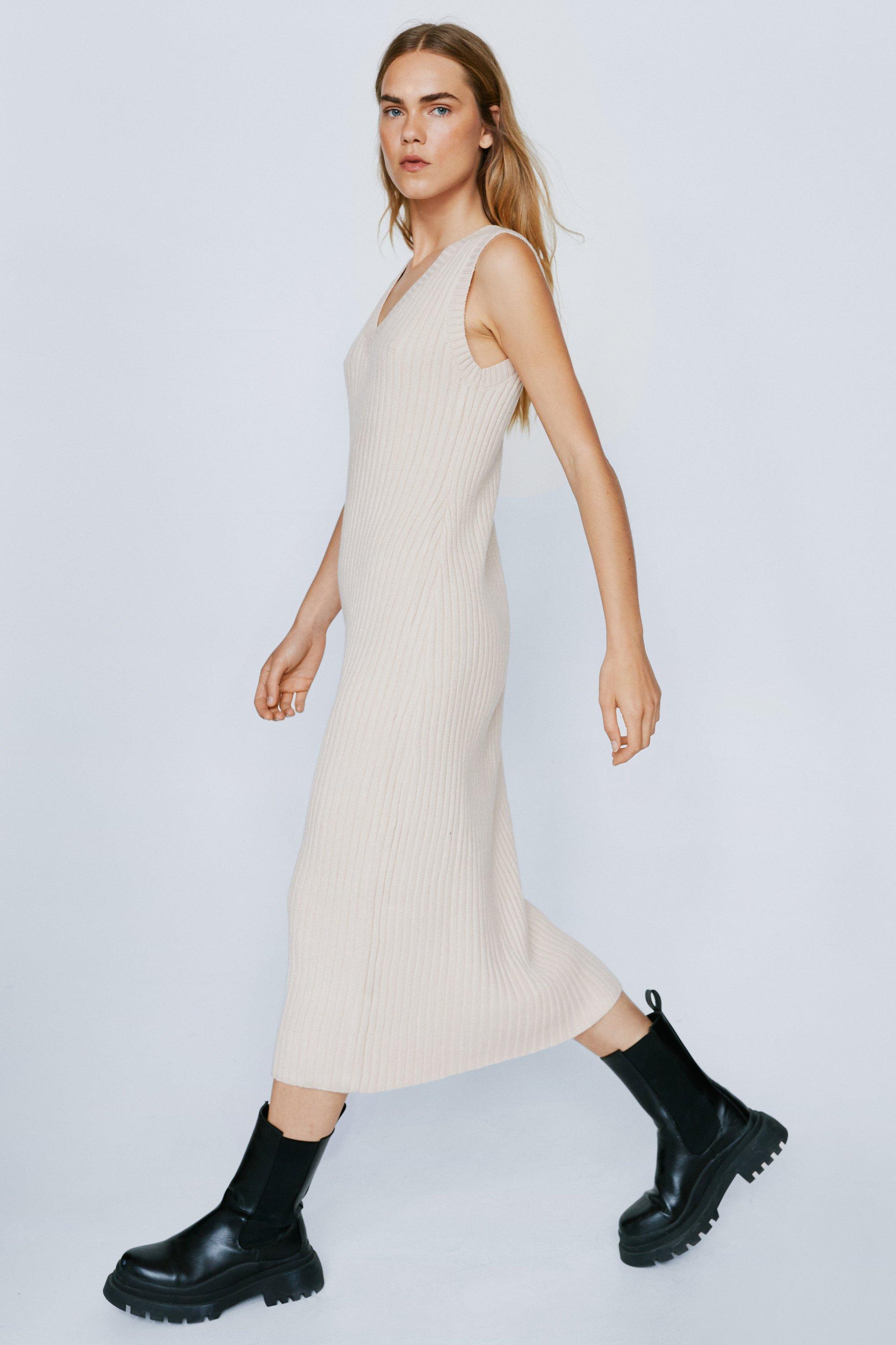 sweater vest dress midi
