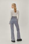 NastyGal Star Applique High Waisted Flared Jeans thumbnail 4