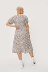 NastyGal Plus Size Floral Wrap Puff Sleeve Midi Dress thumbnail 4