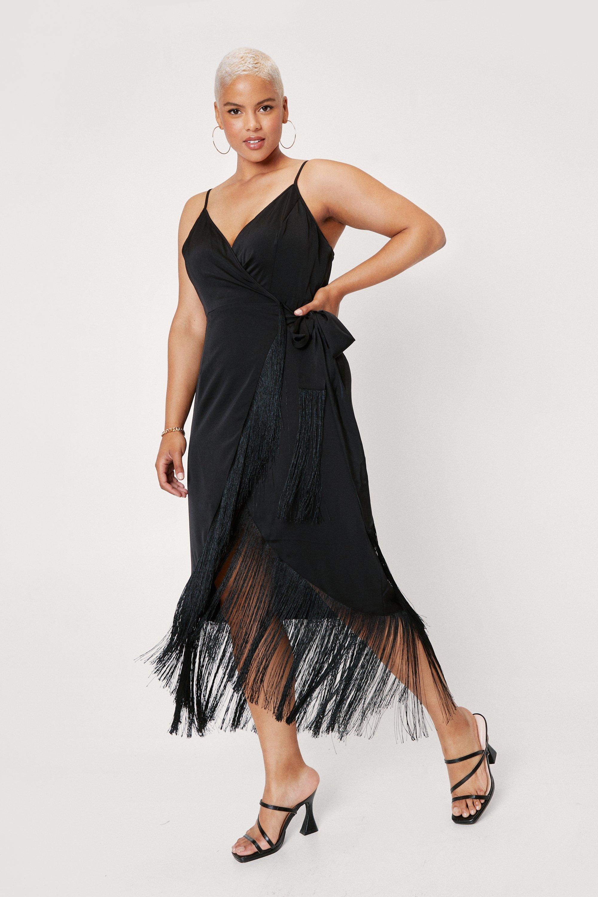 Plus size clearance fringe dress uk