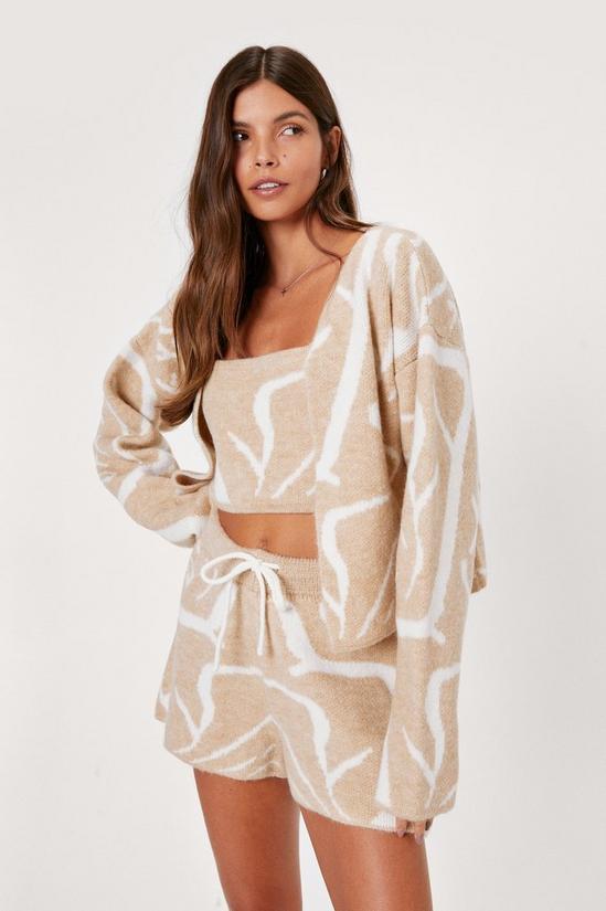 NastyGal Marble Knitted Cardigan And Bralet Set 2