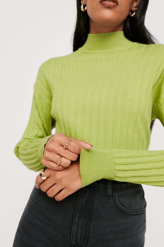 NastyGal High Neck Wide Ribbed Knitted Top 2