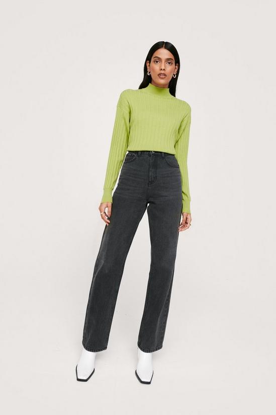 NastyGal High Neck Wide Ribbed Knitted Top 3