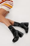 NastyGal Stretch Patent Platform Sock Boots thumbnail 1
