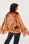 NastyGal Velvet Embroidered Ruffle Kimono Jacket thumbnail 3