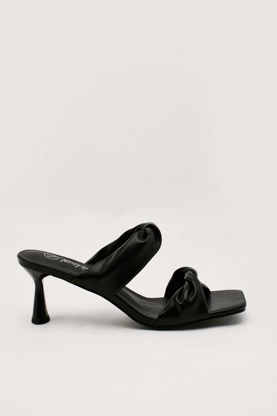 NastyGal Faux Leather Twist Strap Heeled Mules 3