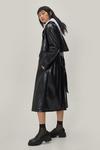 NastyGal Faux Leather Croc Embossed Belted Trench Coat thumbnail 1