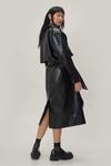 NastyGal Faux Leather Croc Embossed Belted Trench Coat thumbnail 4