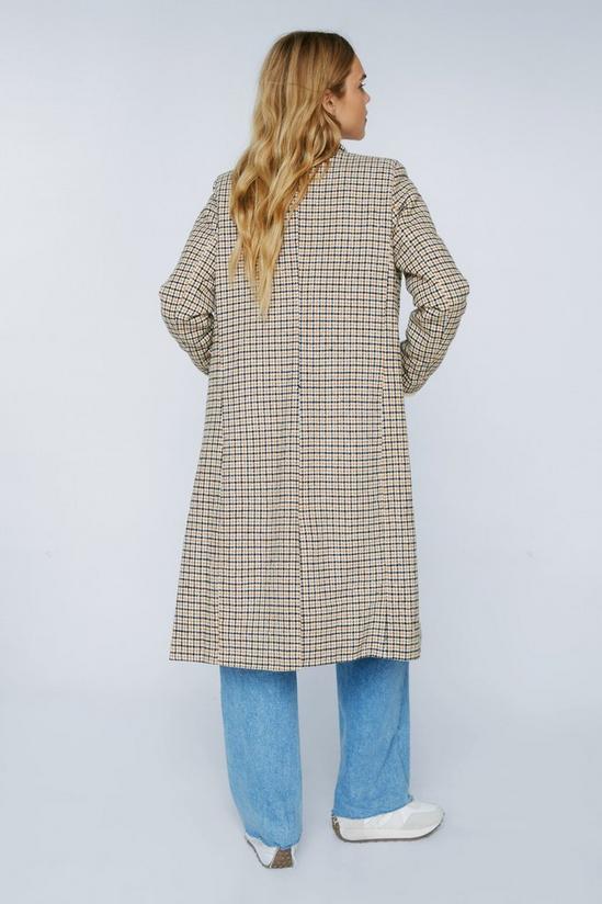 NastyGal Check Print Wool Look Double Breasted Longline Coat 4