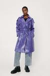 NastyGal Snakeskin Faux Leather Oversized Belted Trench Coat thumbnail 1