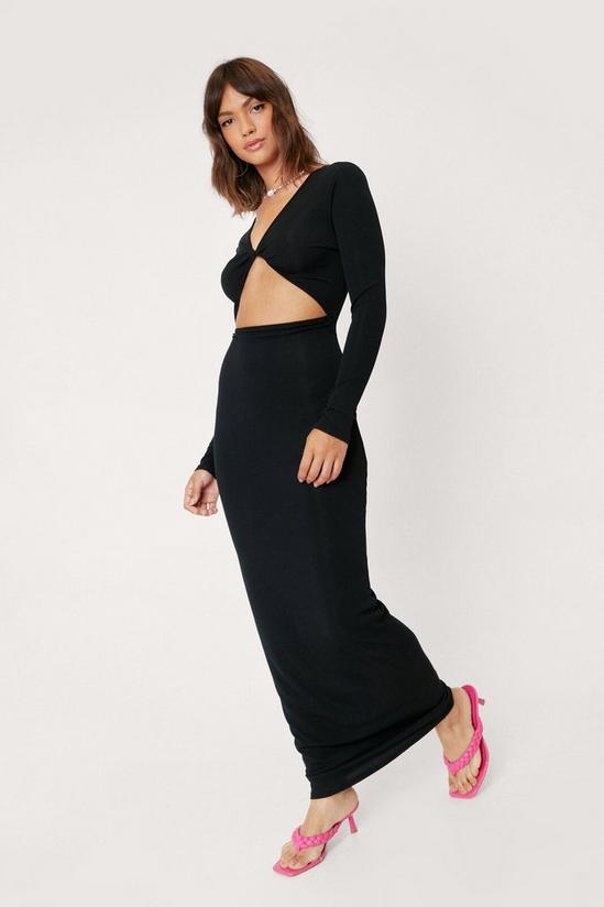 NastyGal Twist Front Cut Out Bodycon Maxi Dress 1