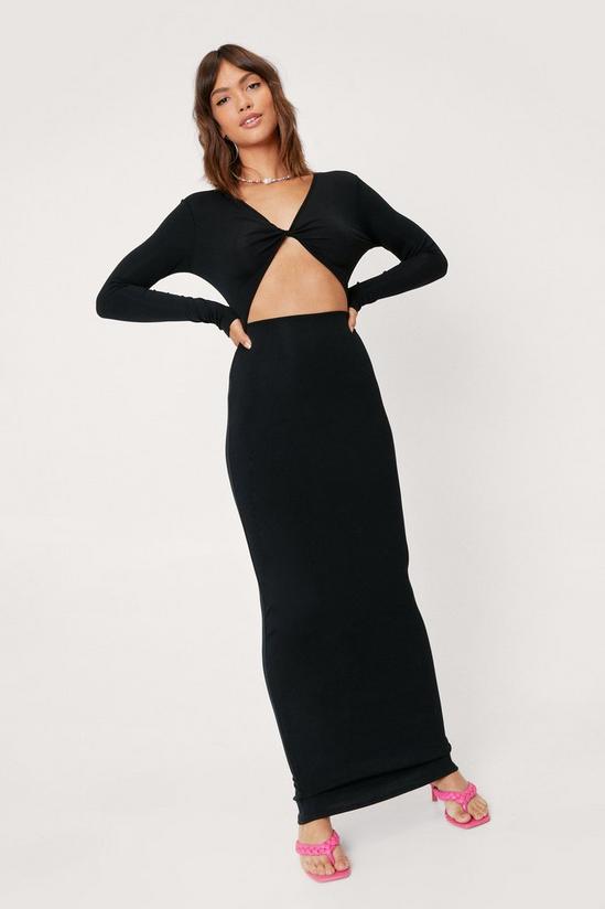 NastyGal Twist Front Cut Out Bodycon Maxi Dress 2