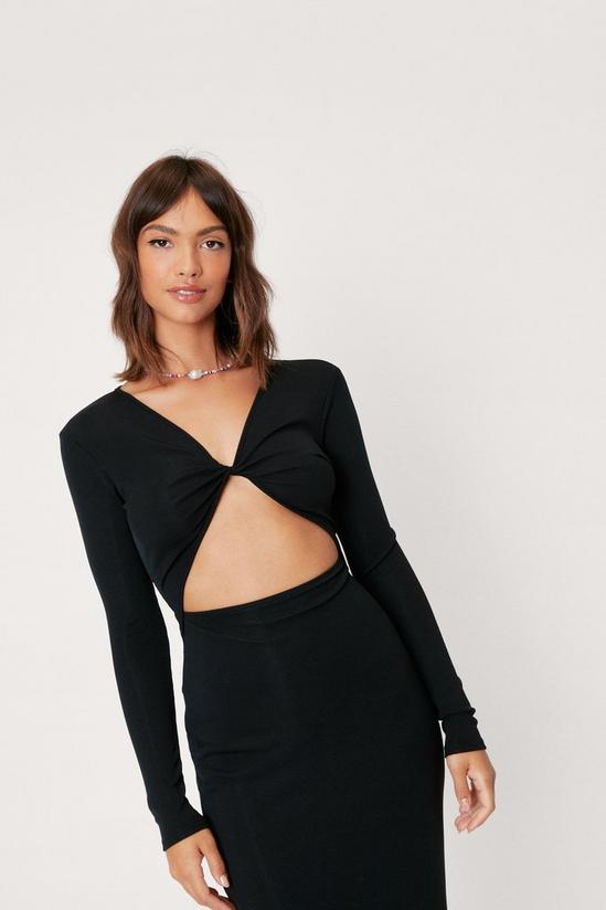 NastyGal Twist Front Cut Out Bodycon Maxi Dress 3