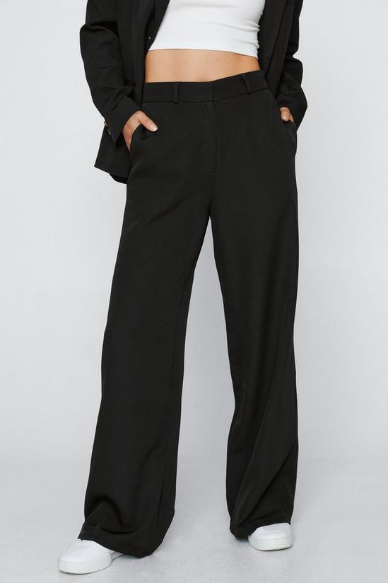 NastyGal Tailored Pleat Front Wide Leg Suit Trousers 2